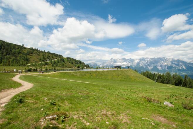 Der Reiteralmsee-Speicherteich auf der Reiteralm