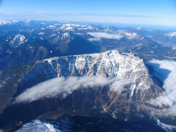 Der Sarstein aus der Ballon-Perspektive