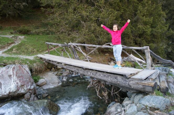 Brücke kurz vor der Madrisahütte im Valzifenztal