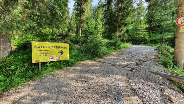 Abzweig zum Ganghofer Weg