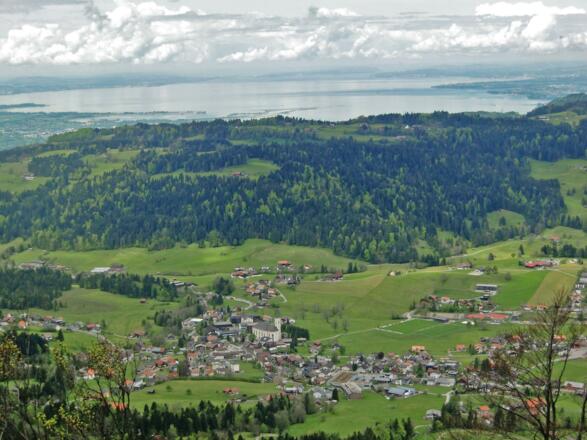 Blick über Alberschwende zum Bodensee