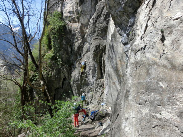 Sportkletterer am "Hangenden Stein"