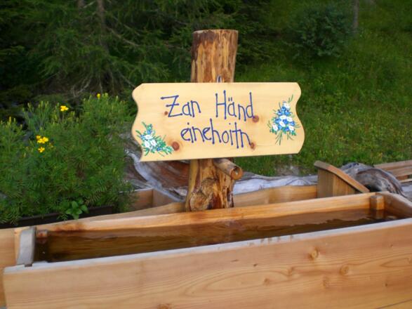 Möglichkeit zur Erfrischung an der Pritzhütte
