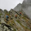 Am Klettersteig am unteren Westgrat des Puitkogels, wenig oberhalb der Kleinbärenzinne