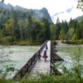 Auf der Ennsbrücke im Nationalpark Gesäuse