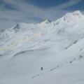 Blick von der ehemaligen Brizzihütte zum Saykogel. Links der Hauslabkogel, rechts der Sennkogel.
