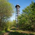 Dambergwarte, ein 1972 errichteter, hölzerner Aussichtsturm