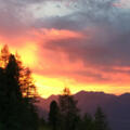 Sonnenuntergang an der Stamser Alm