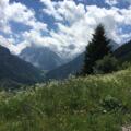 Etappe 1: Panorama auf dem Weg hoch zur Bergstation Dorfbahn